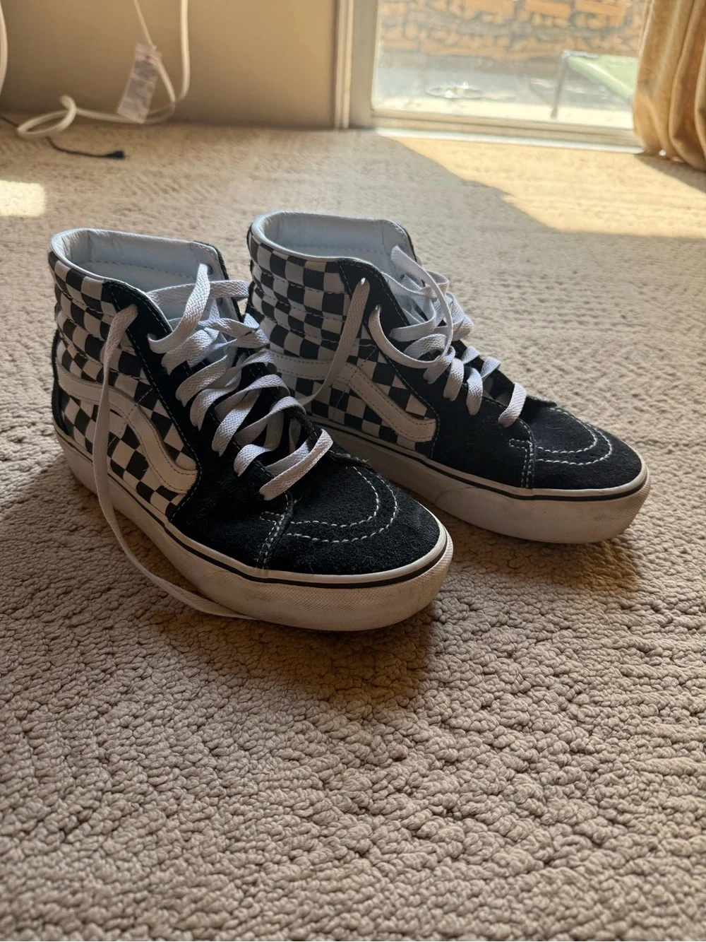 Vans Checkerboard High-Top Sneakers 7.5